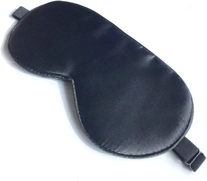 Silk Sleep Mask with Adjustable Strap, Satin Blackout Eye Mask for Men & Women, Comfortable Night Sleep Eyeshade (Black)