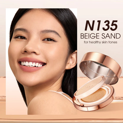 24H Long Lasting Air Cushion Cream Powder Oil Control Matte Soft Focus Concealer Pressed Makeup Foundation For Face