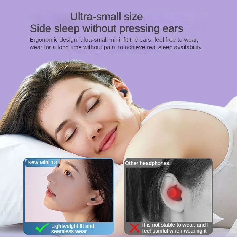 Mini Wireless TWS Bluetooth 5.3 Headsets Invisible Earphones With Mic HiFi Music Earbuds Mobile Phone Universal Headphones