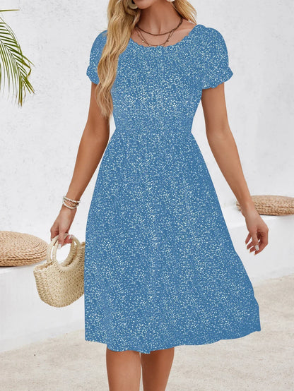 Dresses New Women's Comfortable Casual Floral Dress Short sleeved Round Neck Sexy Bohemian Beach Dress