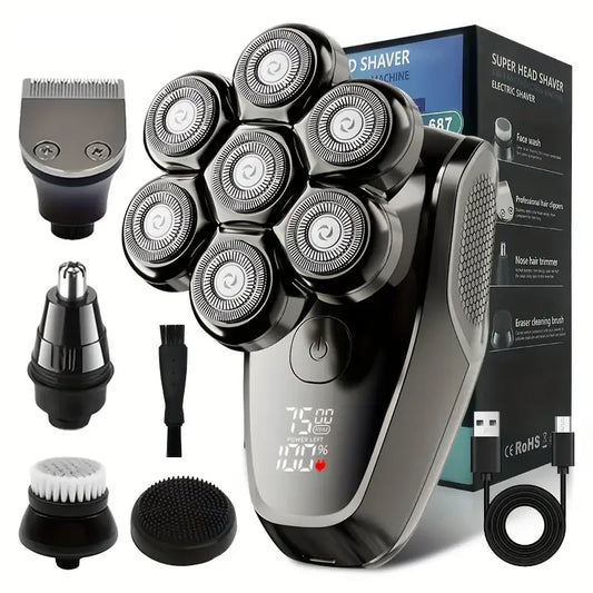 DOCO LAB 7D Floating Head Bald Head Shaver for Men Electric Hair Clipper Rechargeable Bald Head Trimmer IPX7 Waterproof