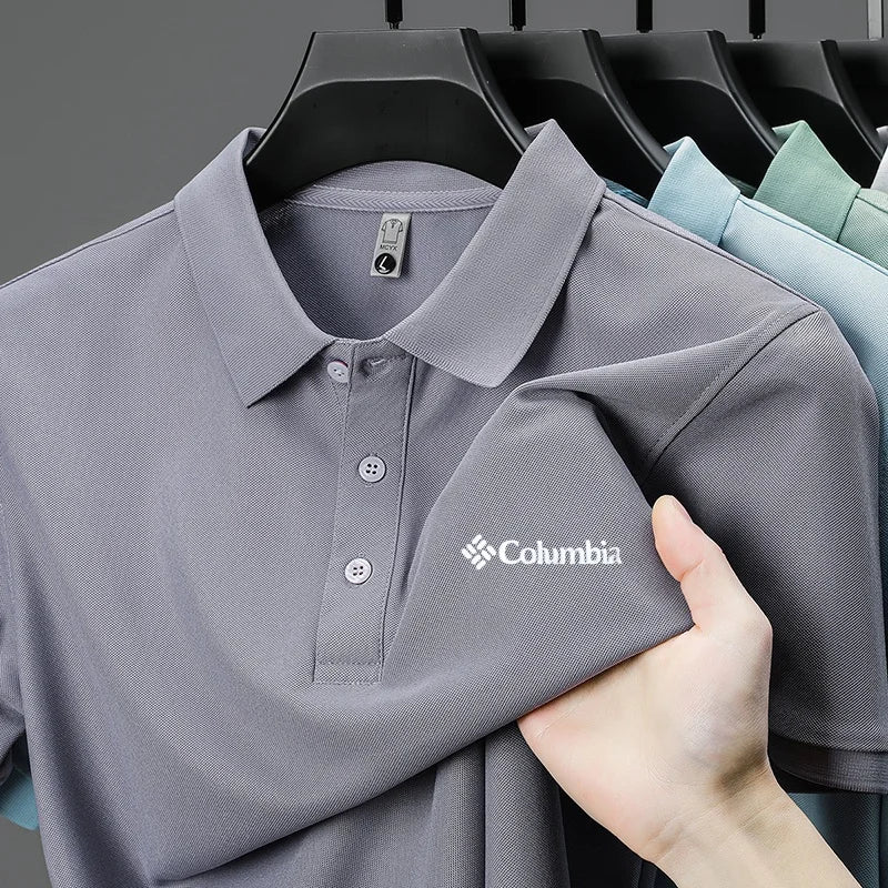 2026 new model men's golf short sleeves polo shirt lapel letter printing ventilate t-shirt business leisure exercise men's wear