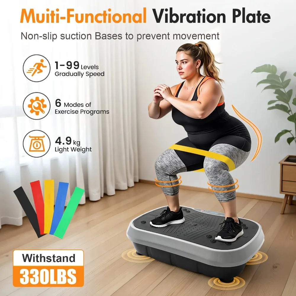 Full Body Vibration Massager Machine, Shaking Plate Trainer for Home Fitness, Fat Burning, Waist Twisting & Muscle Massage