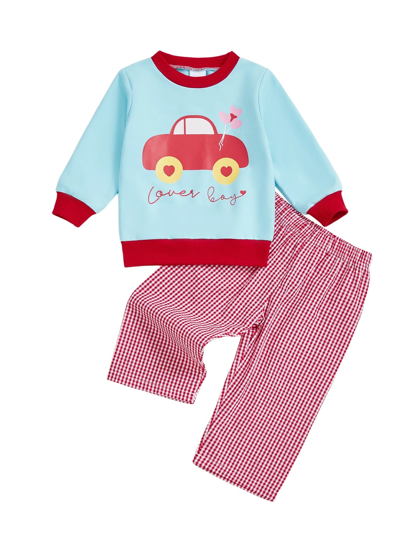 Baby Girl Valentine s Day Outfits Heart Print Ruffle Sleeve Top Elastic Waist Bowknot Leggings 2 Pcs Set for Toddler Girls