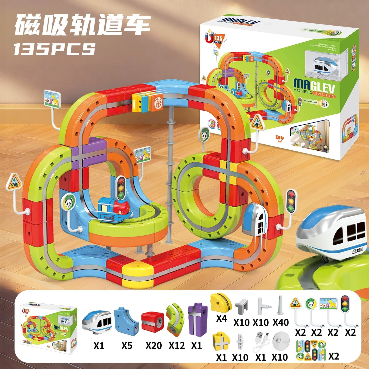 Sell Well Children'S Anti-Gravity Magnetic Attraction Track Train Changeable Magnetic Magic Rail Car Electric Train Toy