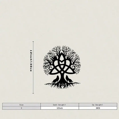 3pcs Black Metal Wall Art Decor Tree Of Life Metal Tree Wall Art Tree Sign Metal Wall Decoration Housewarming Hanging Wall Art