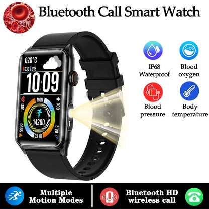 2025 New Nursing Grade Smart Watch Women Blood Pressure Temperature Monitoring Bluetooth Call Smartwatch Men For Android iOS