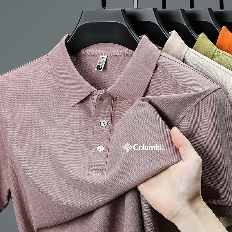 2026 new model men's golf short sleeves polo shirt lapel letter printing ventilate t-shirt business leisure exercise men's wear