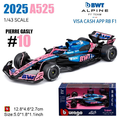 Bburago 1:43 New F1 Mercedes-AMG 2025 W16 #63 George Russell #12 Kimi Antonelli Alloy Car Die Cast Model Toy Collectible