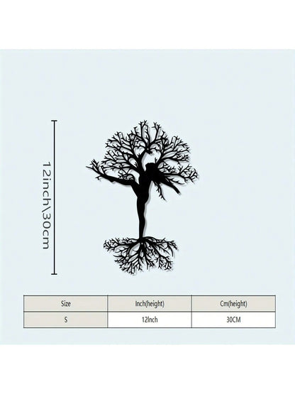 3pcs Black Metal Wall Art Decor Tree Of Life Metal Tree Wall Art Tree Sign Metal Wall Decoration Housewarming Hanging Wall Art
