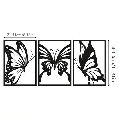 3pcs Black Metal Wall Art Decor Tree Of Life Metal Tree Wall Art Tree Sign Metal Wall Decoration Housewarming Hanging Wall Art