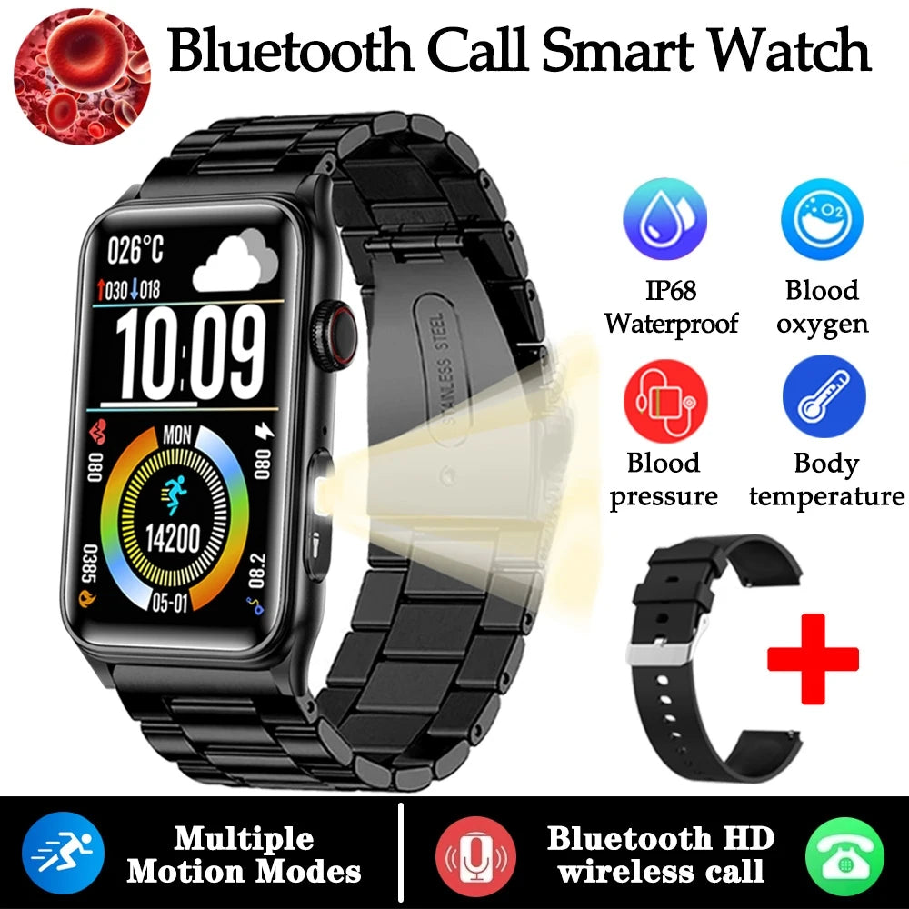2025 New Nursing Grade Smart Watch Women Blood Pressure Temperature Monitoring Bluetooth Call Smartwatch Men For Android iOS