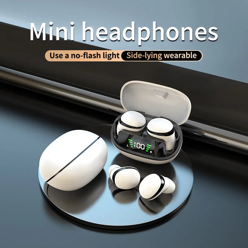 Mini Wireless TWS Bluetooth 5.3 Headsets Invisible Earphones With Mic HiFi Music Earbuds Mobile Phone Universal Headphones