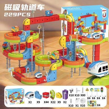 Sell Well Children'S Anti-Gravity Magnetic Attraction Track Train Changeable Magnetic Magic Rail Car Electric Train Toy