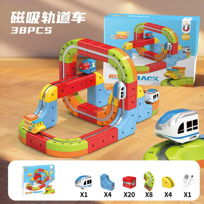 Sell Well Children'S Anti-Gravity Magnetic Attraction Track Train Changeable Magnetic Magic Rail Car Electric Train Toy