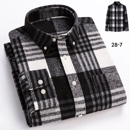 New in shirt plus size 7xl100%cotton long-sleeve shirts for men slim fit casual plain shirt soft keroan designer plaid clotheing